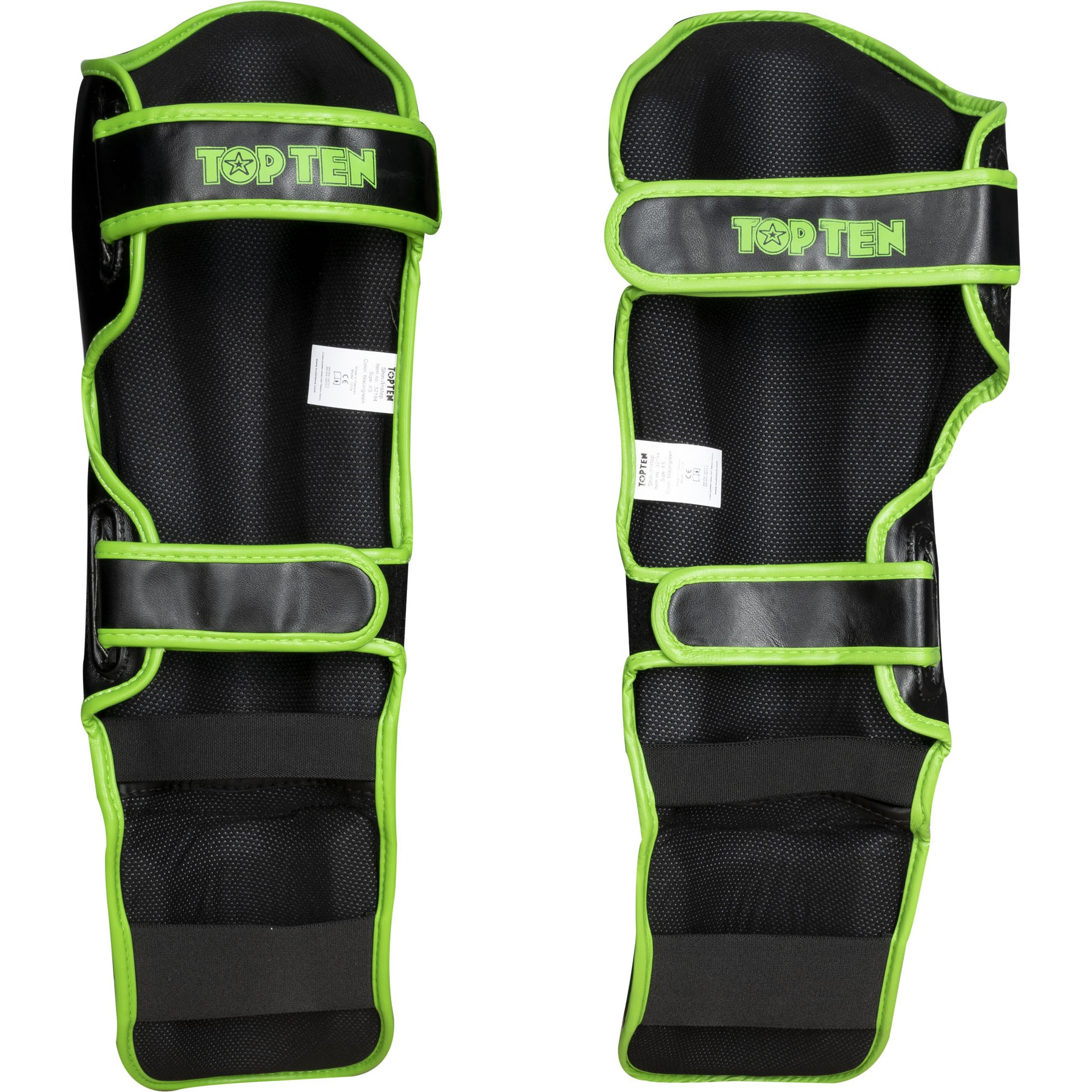 TOP TEN Scheen- en wreefbeschermer - Star Light - Zwart / Groen TOP TEN Scheen- en wreefbeschermer - Star Light - Zwart / Groen