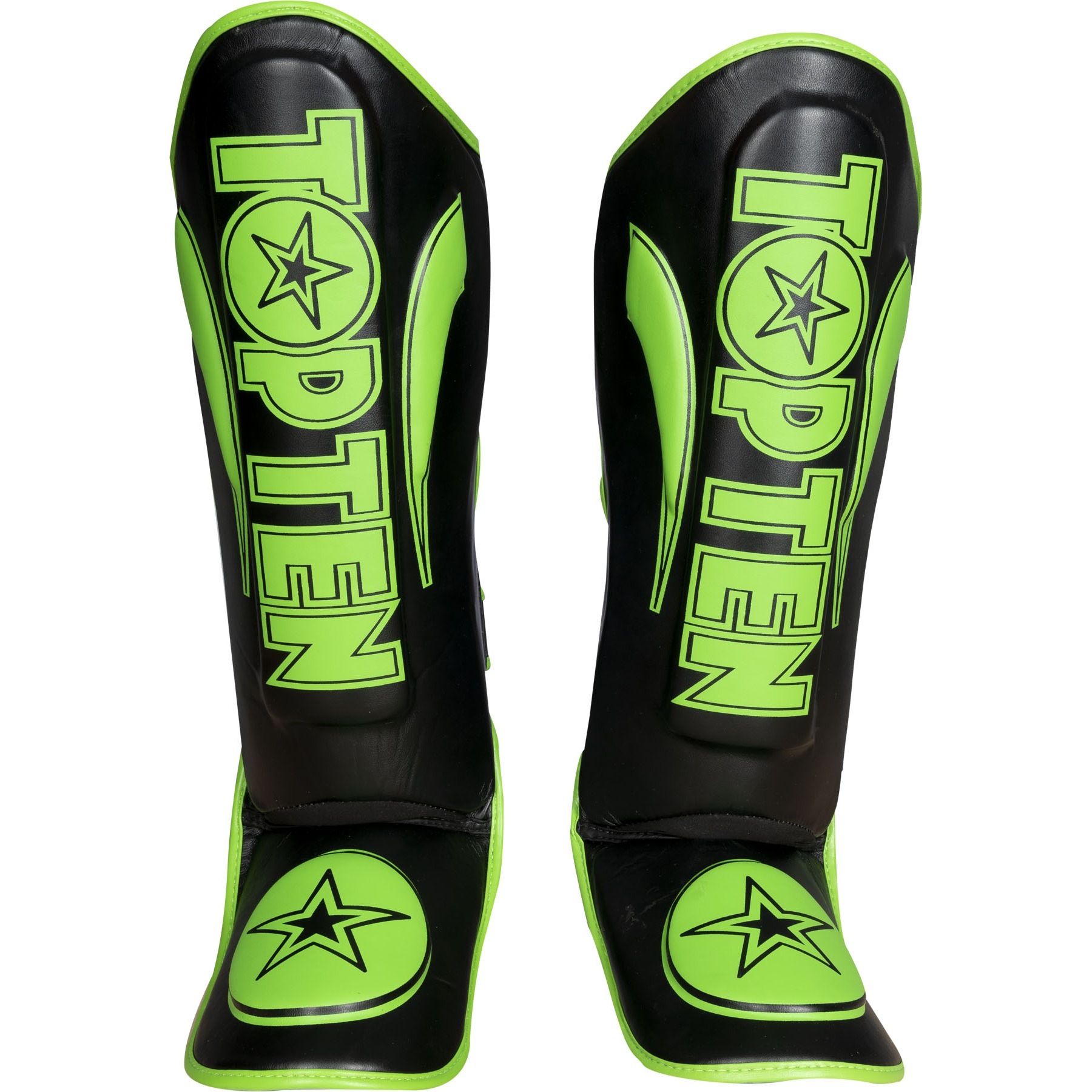 TOP TEN Scheen- en wreefbeschermer - Star Light - Zwart / Groen TOP TEN Scheen- en wreefbeschermer - Star Light - Zwart / Groen