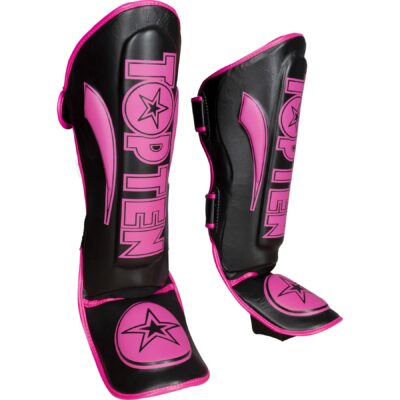 TOP TEN Scheen- en wreefbeschermer - Star Light - Zwart / Roze