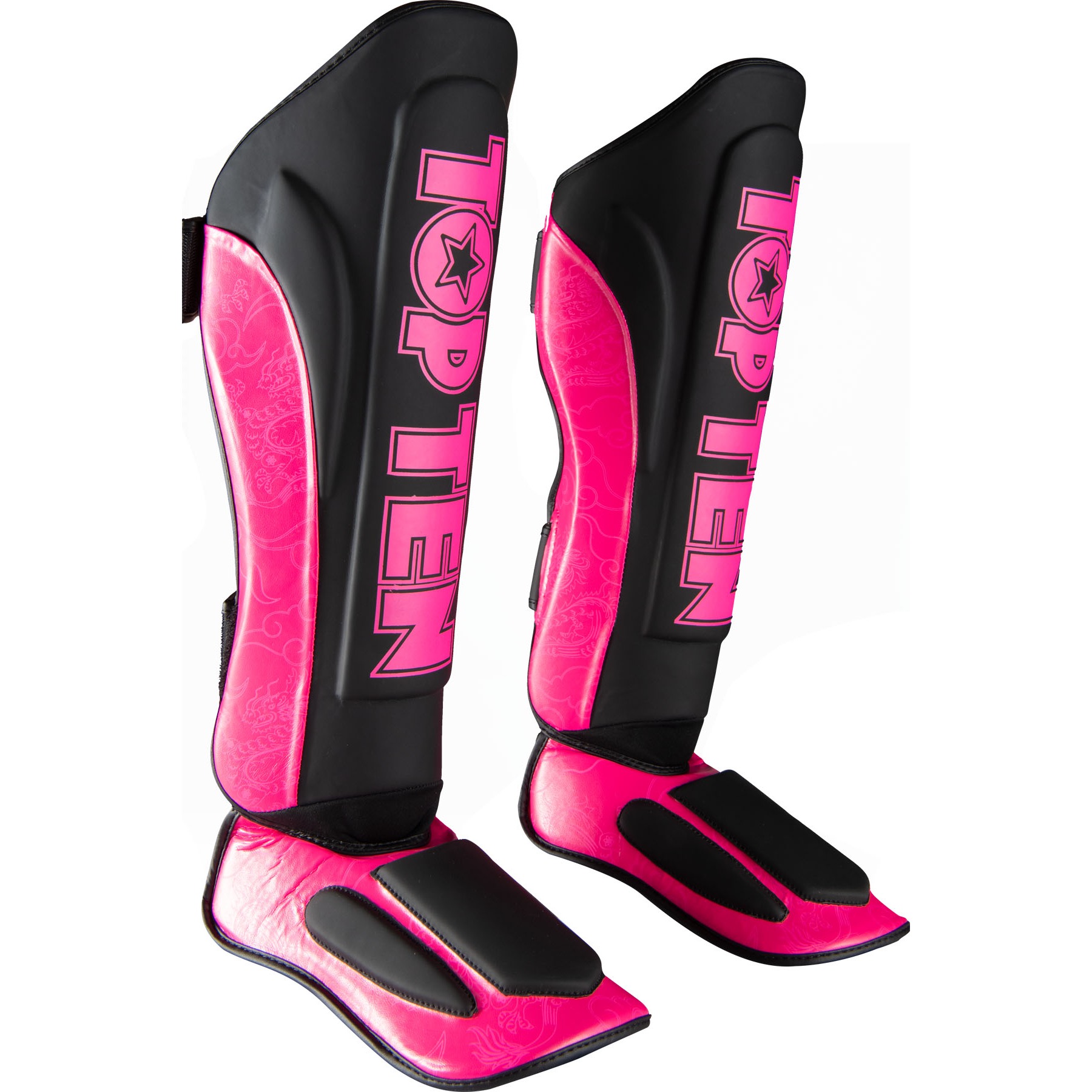 TOP TEN Scheen- en wreefbeschermer - Dragon - Zwart / Roze TOP TEN Scheen- en wreefbeschermer - Dragon - Zwart / Roze