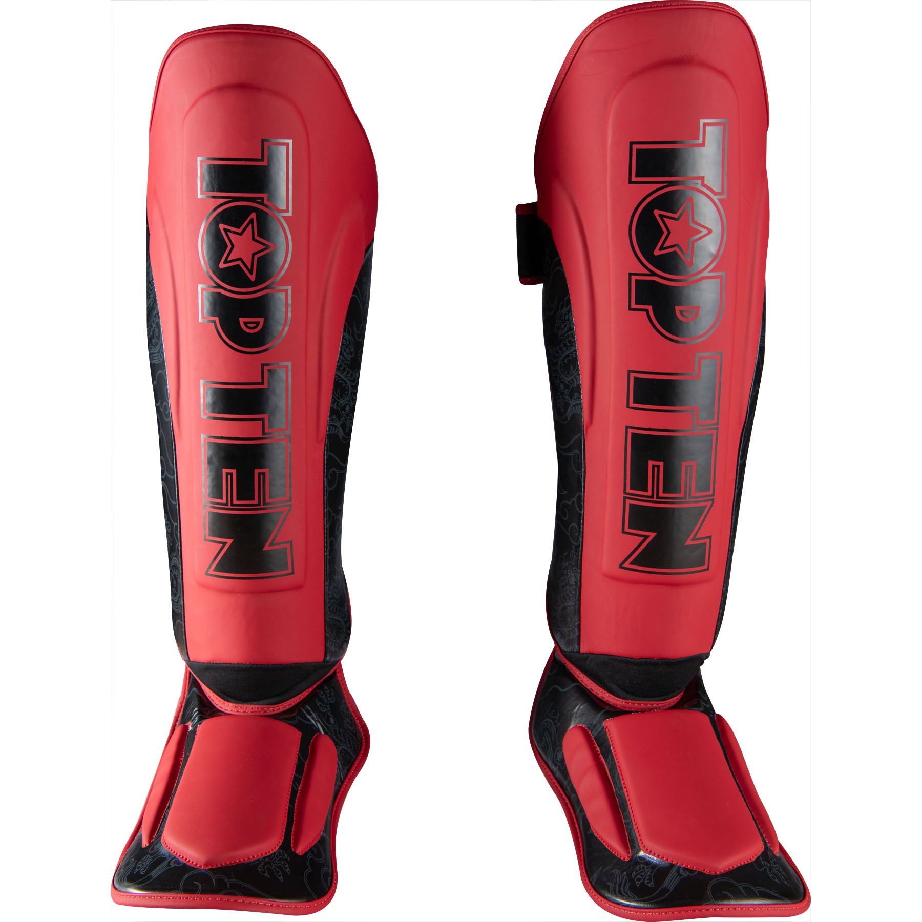 TOP TEN Scheen- en wreefbeschermer - Dragon - Rood / Zwart TOP TEN Scheen- en wreefbeschermer - Dragon - Rood / Zwart