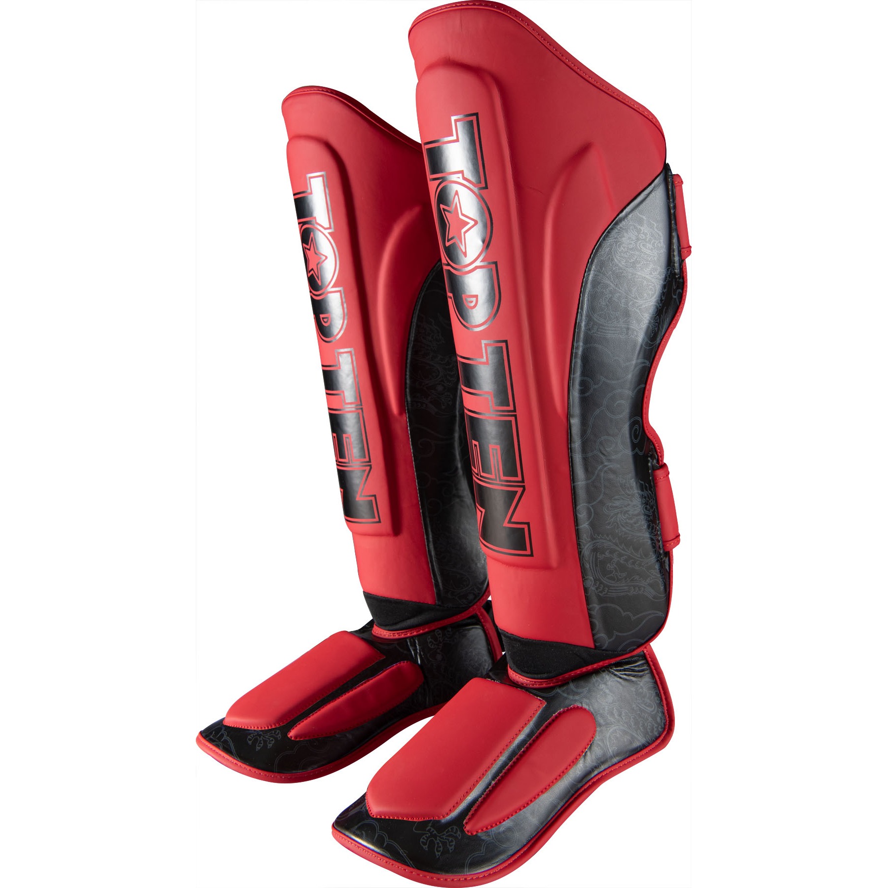 TOP TEN Scheen- en wreefbeschermer - Dragon - Rood / Zwart TOP TEN Scheen- en wreefbeschermer - Dragon - Rood / Zwart