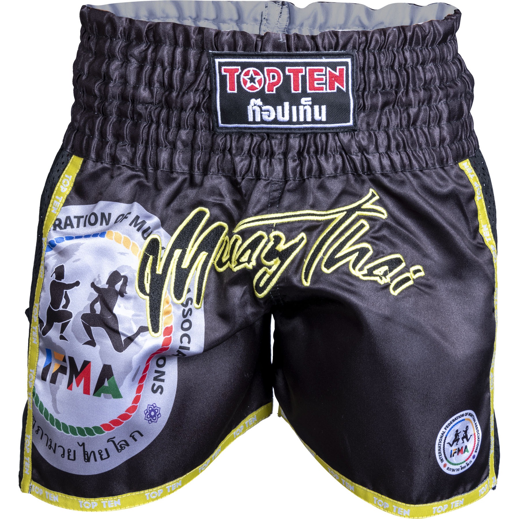 TOP TEN Thaiboks-broekje - Prachao IFMA - Zwart TOP TEN Thaiboks-broekje - Prachao IFMA - Zwart