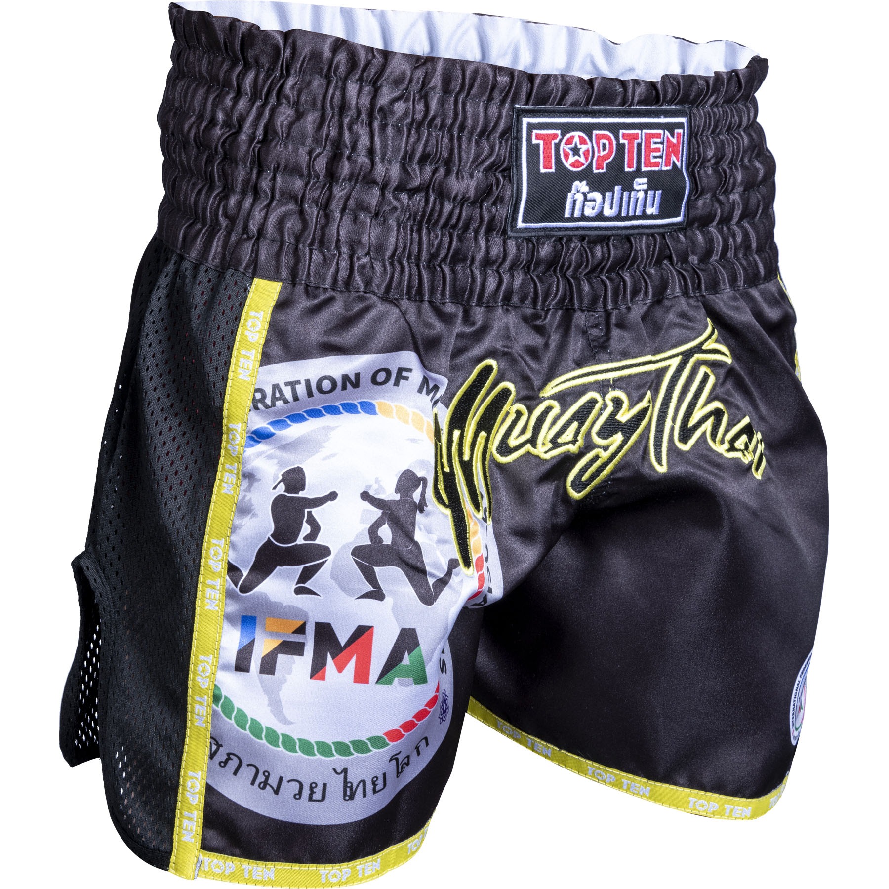 TOP TEN Thaiboks-broekje - Prachao IFMA - Zwart TOP TEN Thaiboks-broekje - Prachao IFMA - Zwart