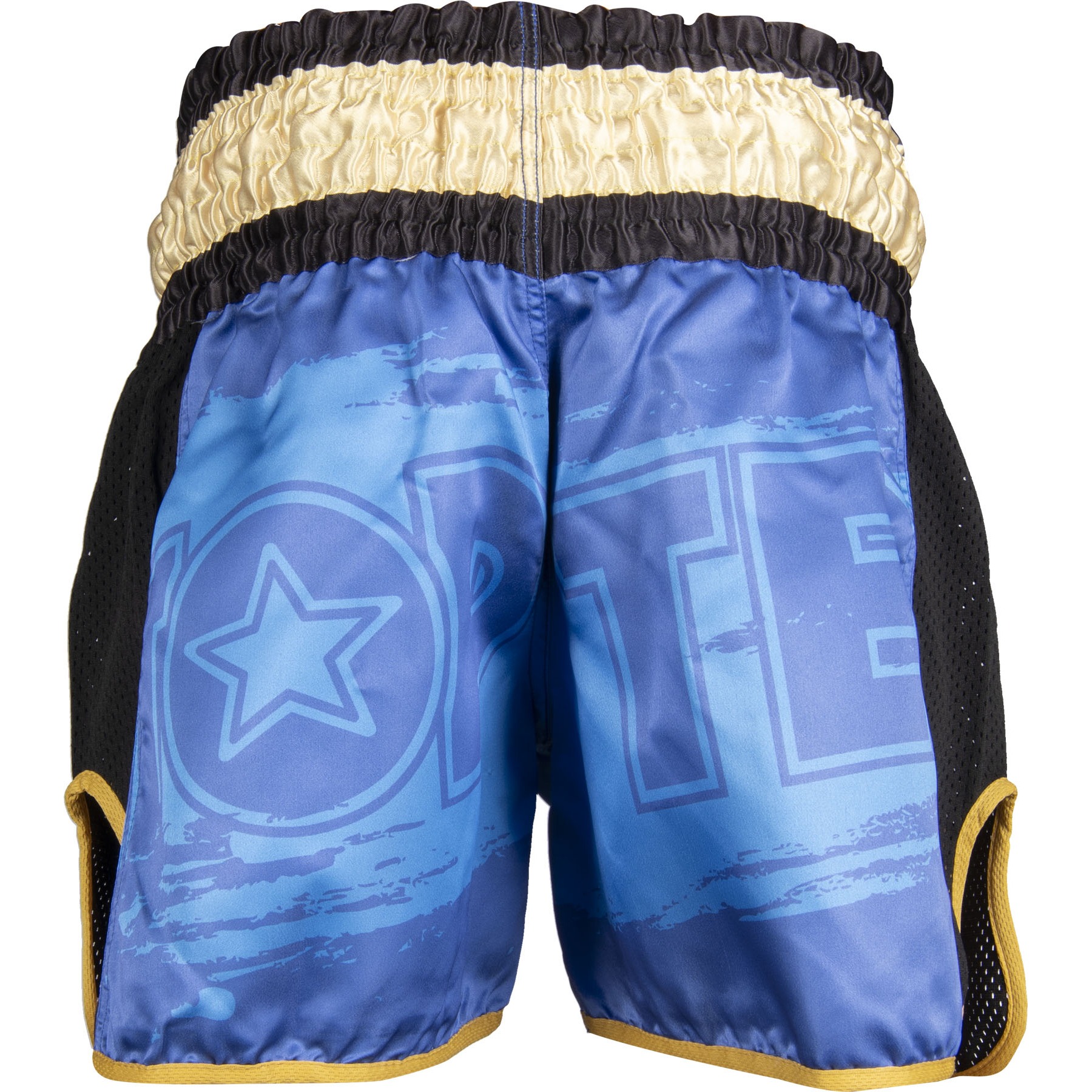 TOP TEN Kickboksbroekje - Power Ink - Blauw / Goud TOP TEN Kickboksbroekje - Power Ink - Blauw / Goud