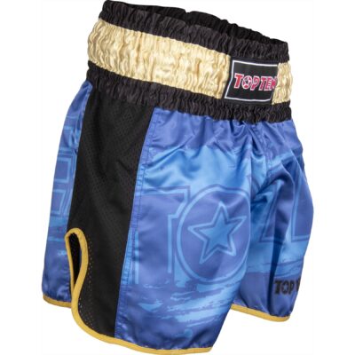 TOP TEN Kickboksbroekje - Power Ink - Blauw / Goud