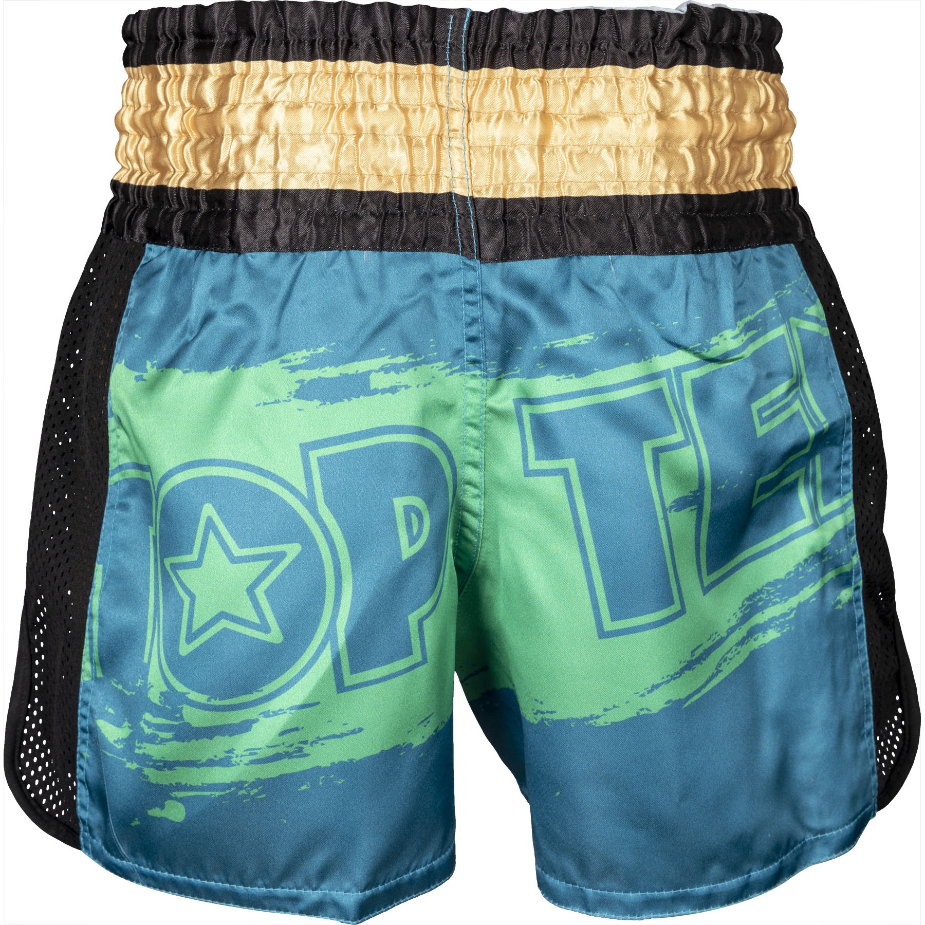 TOP TEN Kickboksbroekje - Power Ink - Groen / Goud TOP TEN Kickboksbroekje - Power Ink - Groen / Goud
