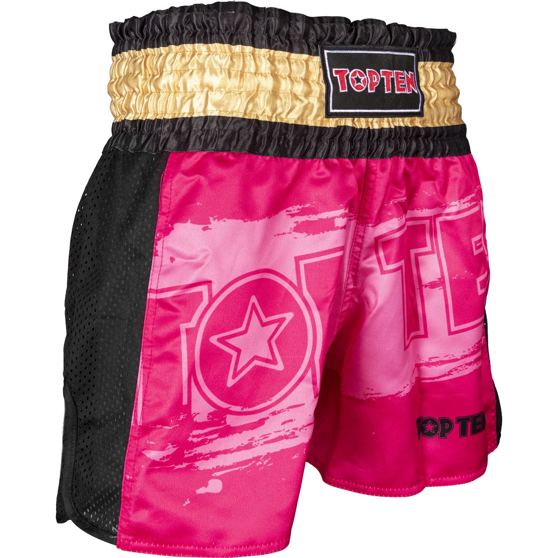 TOP TEN Kickboksbroekje - Power Ink - Rood / Goud TOP TEN Kickboksbroekje - Power Ink - Rood / Goud