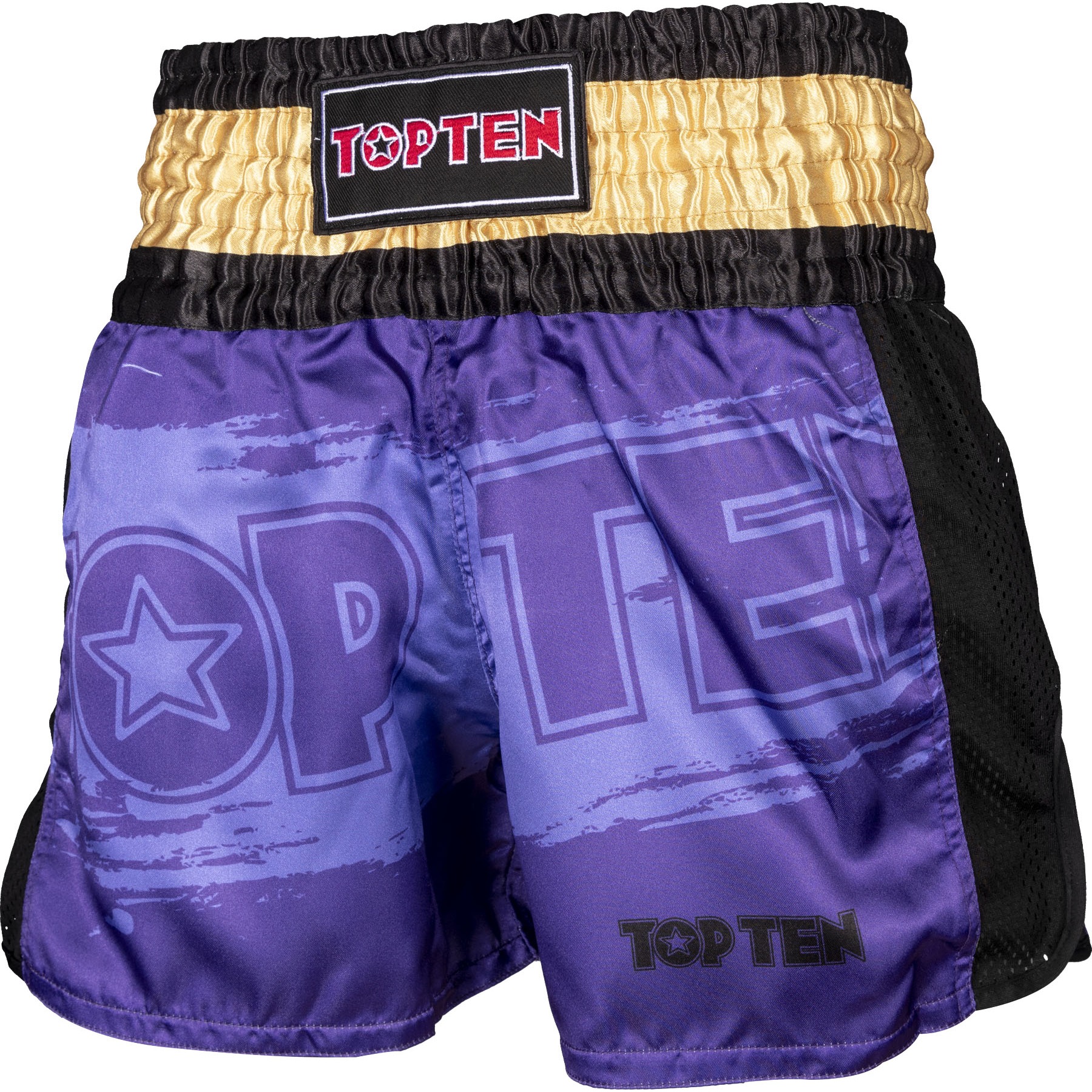 TOP TEN Kickboksbroekje - Power Ink - Paars / Goud TOP TEN Kickboksbroekje - Power Ink - Paars / Goud