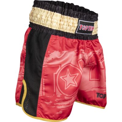 TOP TEN Kickboksbroekje - Power Ink - Rood / Goud
