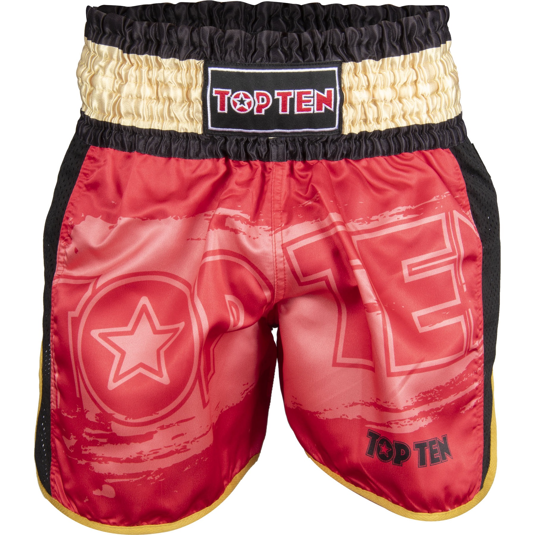 TOP TEN Kickboksbroekje - Power Ink - Rood / Goud TOP TEN Kickboksbroekje - Power Ink - Rood / Goud