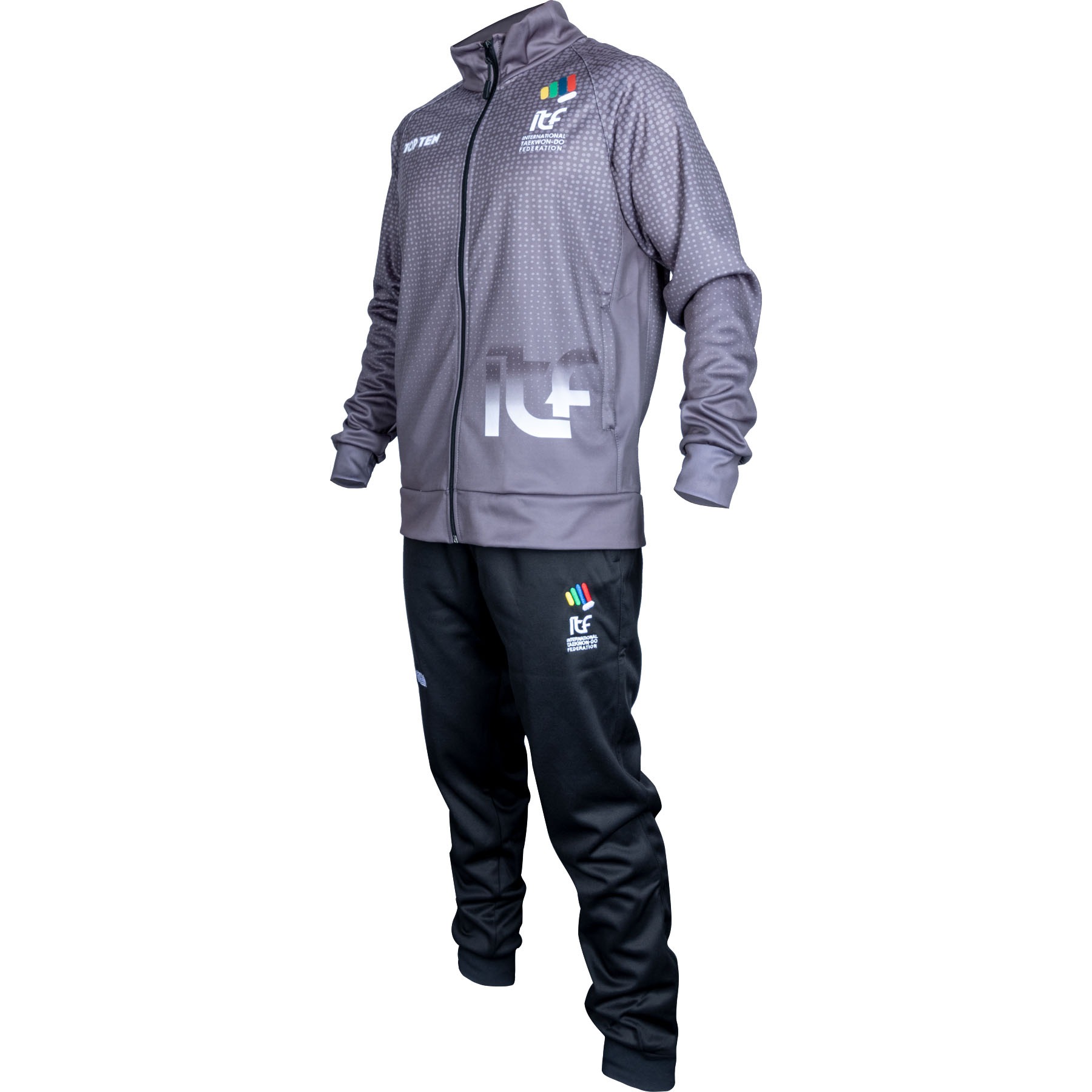 TOP TEN Trainingspak - ITF Spot - Zwart / Grijs TOP TEN Trainingspak - ITF Spot - Zwart / Grijs