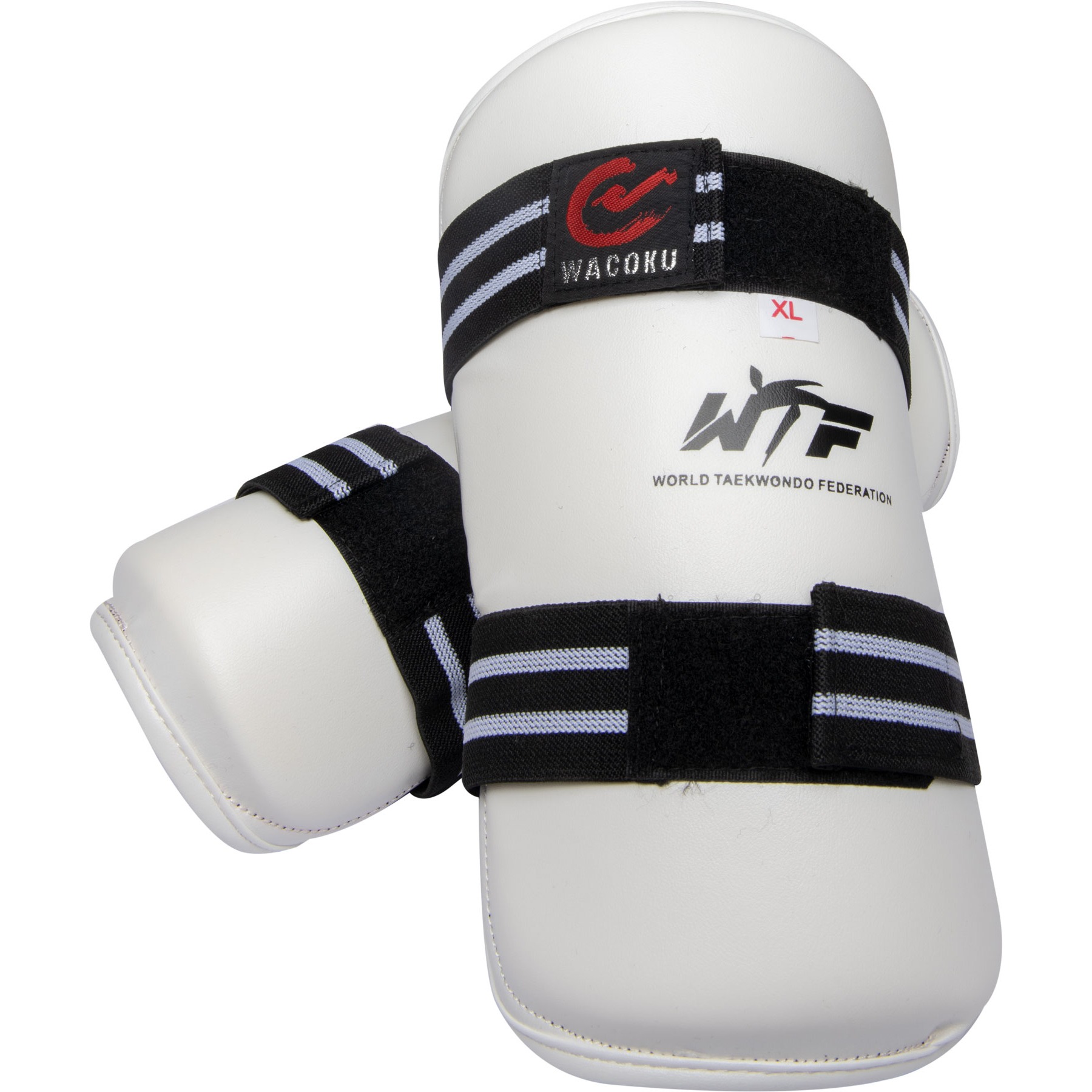 TOP TEN Taekwondo onderarm beschermer - WACOKU WTF Approved - Wit / Zwart