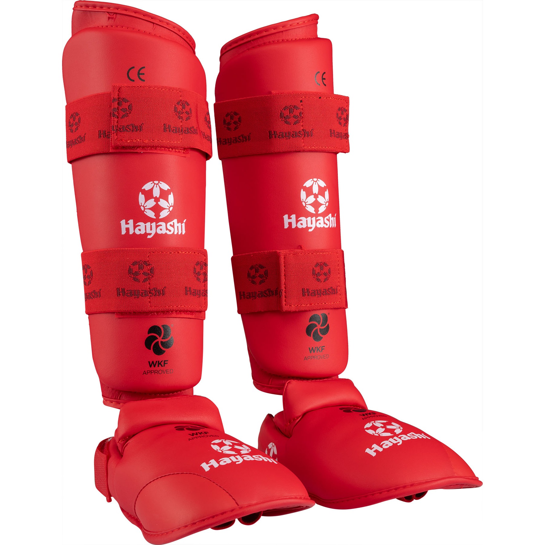 Hayashi Scheen- en wreefbeschermer - WKF - Rood Hayashi Scheen- en wreefbeschermer - WKF - Rood