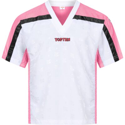 TOP TEN T-shirt - Mesh - Wit / Roze