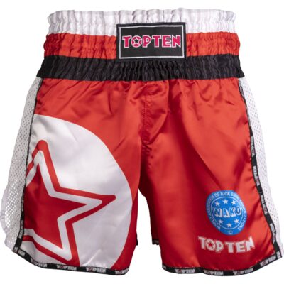 TOP TEN Kickboks-broekje - WAKO Star - Rood TOP TEN Kickboks-broekje - WAKO Star - Rood