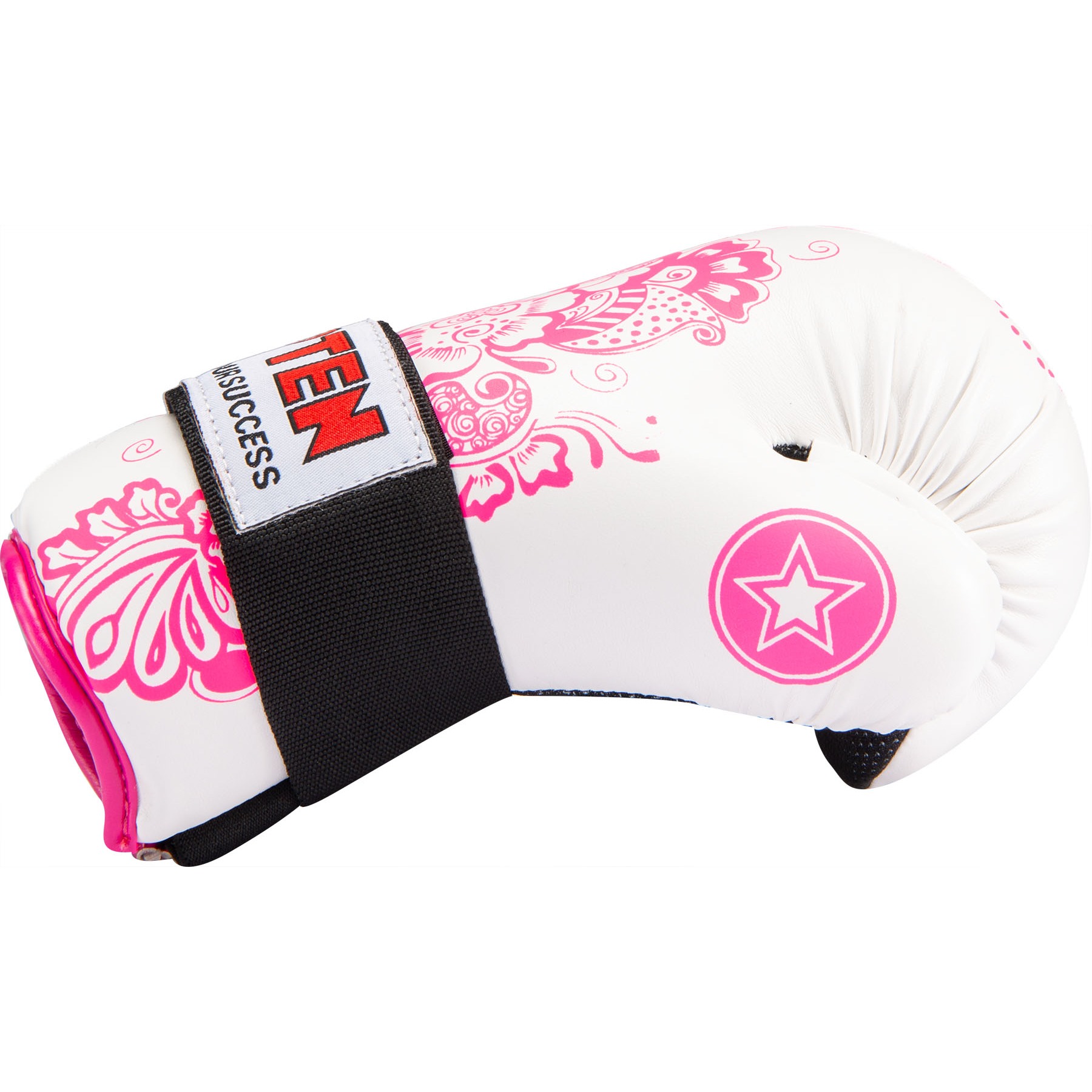 TOP TEN Point Fighting handschoenen - Flowers - Wit / Roze TOP TEN Point Fighting handschoenen - Flowers - Wit / Roze