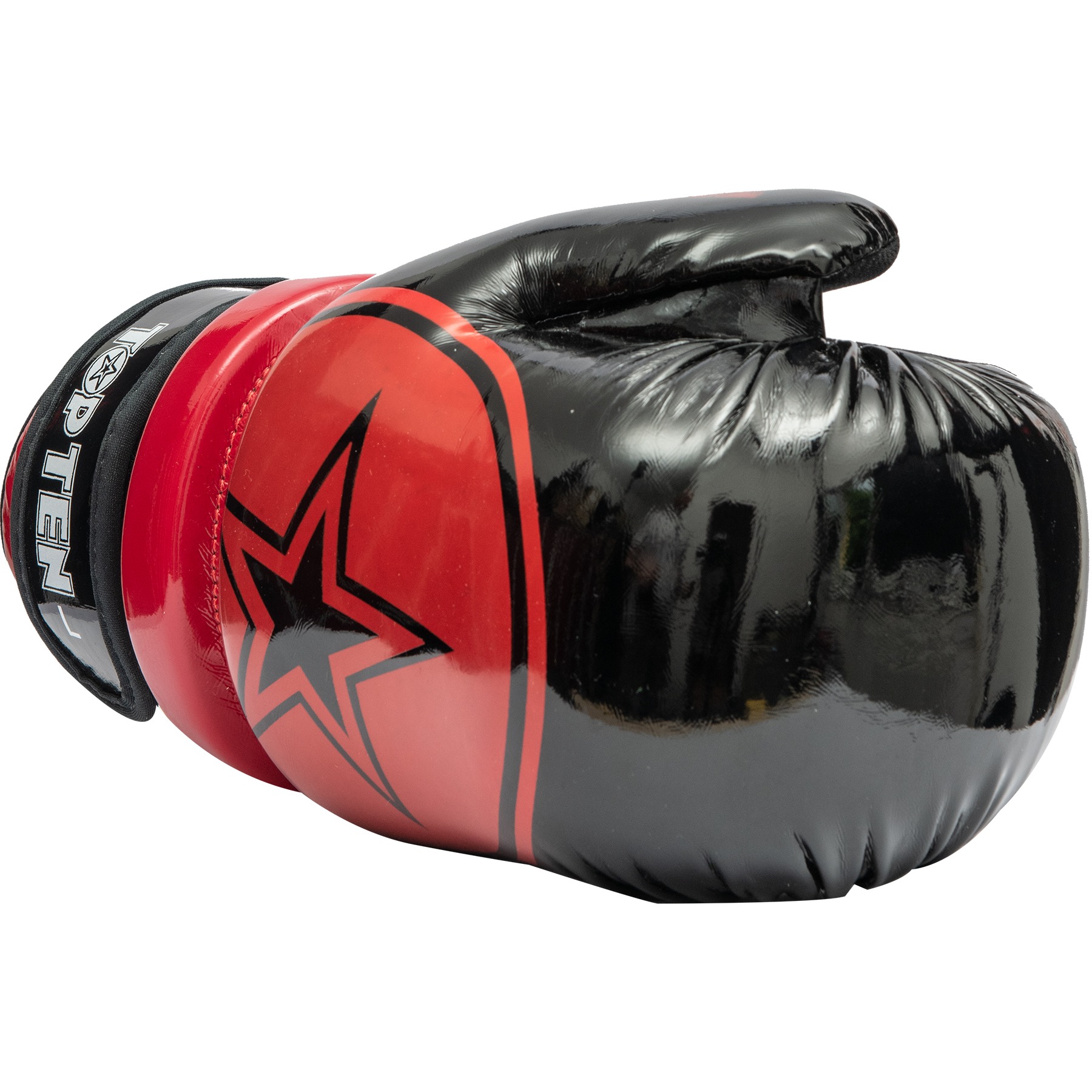 TOP TEN Pointfighting-handschoen - Glossy Block Star - Zwart / Rood TOP TEN Pointfighting-handschoen - Glossy Block Star - Zwart / Rood