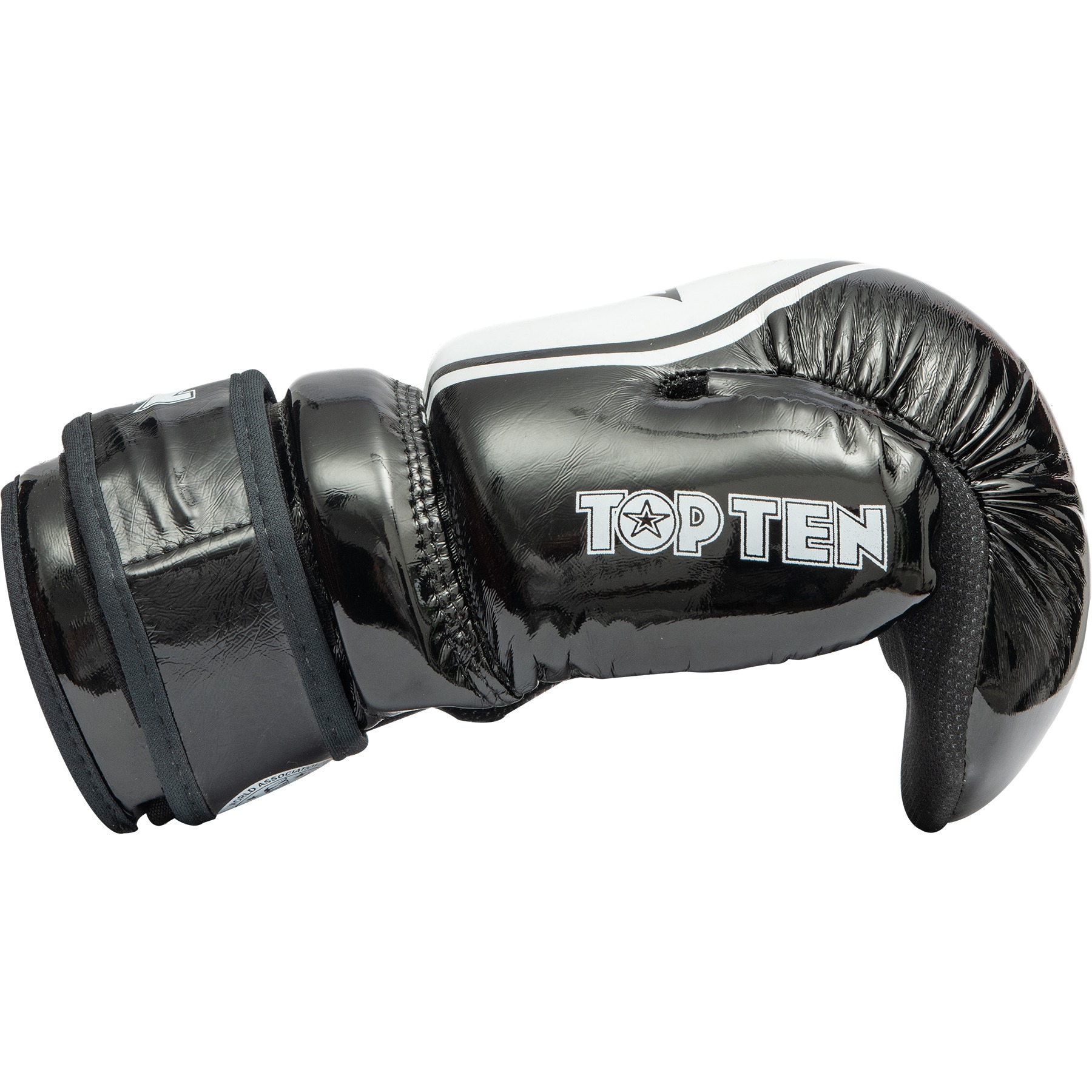 TOP TEN Point Fighting handschoenen - Glossy Block Star - Zwart / Wit TOP TEN Point Fighting handschoenen - Glossy Block Star - Zwart / Wit