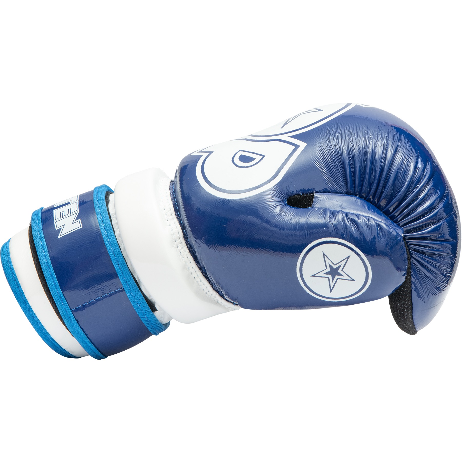 TOP TEN Point Fighting-handschoen - Glossy Block - Blauw / Wit TOP TEN Point Fighting-handschoen - Glossy Block - Blauw / Wit