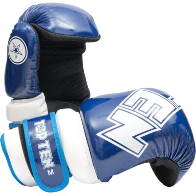 TOP TEN Point Fighting-handschoen - Glossy Block - Blauw / Wit TOP TEN Point Fighting-handschoen - Glossy Block - Blauw / Wit