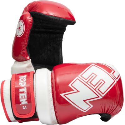 TOP TEN Point Fighting handschoen - Glossy Block - Rood / Wit TOP TEN Point Fighting handschoen - Glossy Block - Rood / Wit