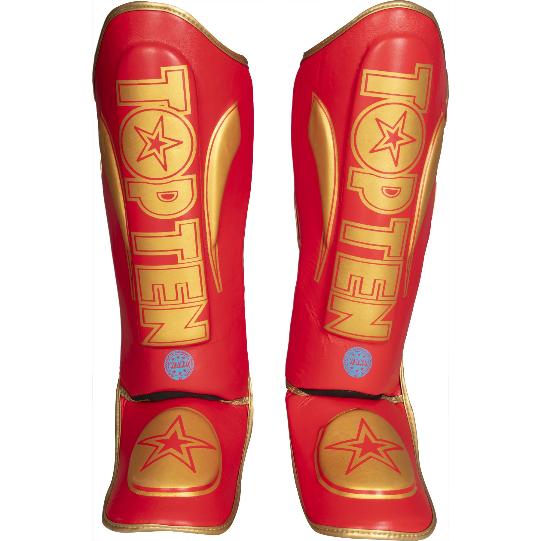 TOP TEN Scheen- en wreefbeschermer - Star Light WAKO - Rood / Goud TOP TEN Scheen- en wreefbeschermer - Star Light WAKO - Rood / Goud