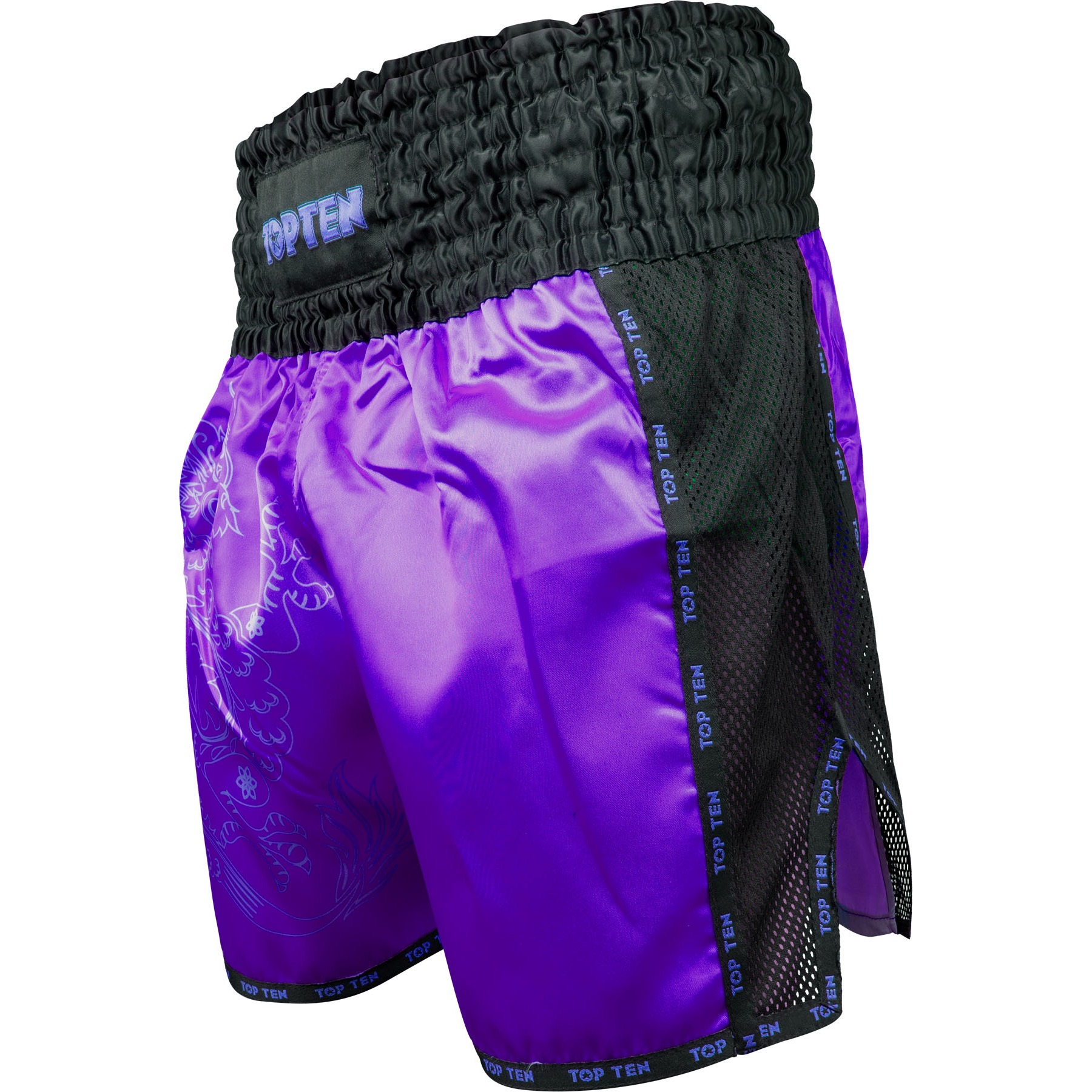 TOP TEN Kickboksbroekje - Dragon - Zwart / Paars TOP TEN Kickboksbroekje - Dragon - Zwart / Paars